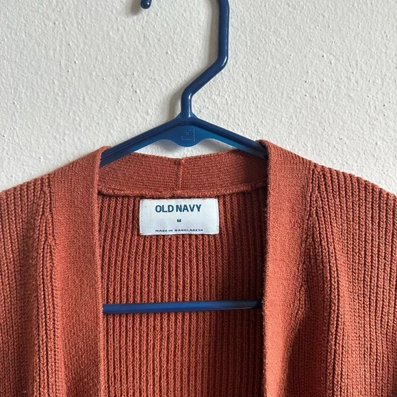 Cozy Terracota / Rust Old Navy Ribbed Open-Front Cardigan - Picture 2 of 4